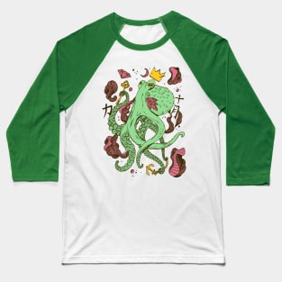 Royal Octopus - Pink and Mint Baseball T-Shirt